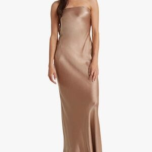 Strapless Satin Silk Slip Maxi Dress